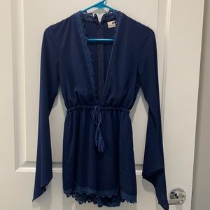 Navy Long Sleeve Romper